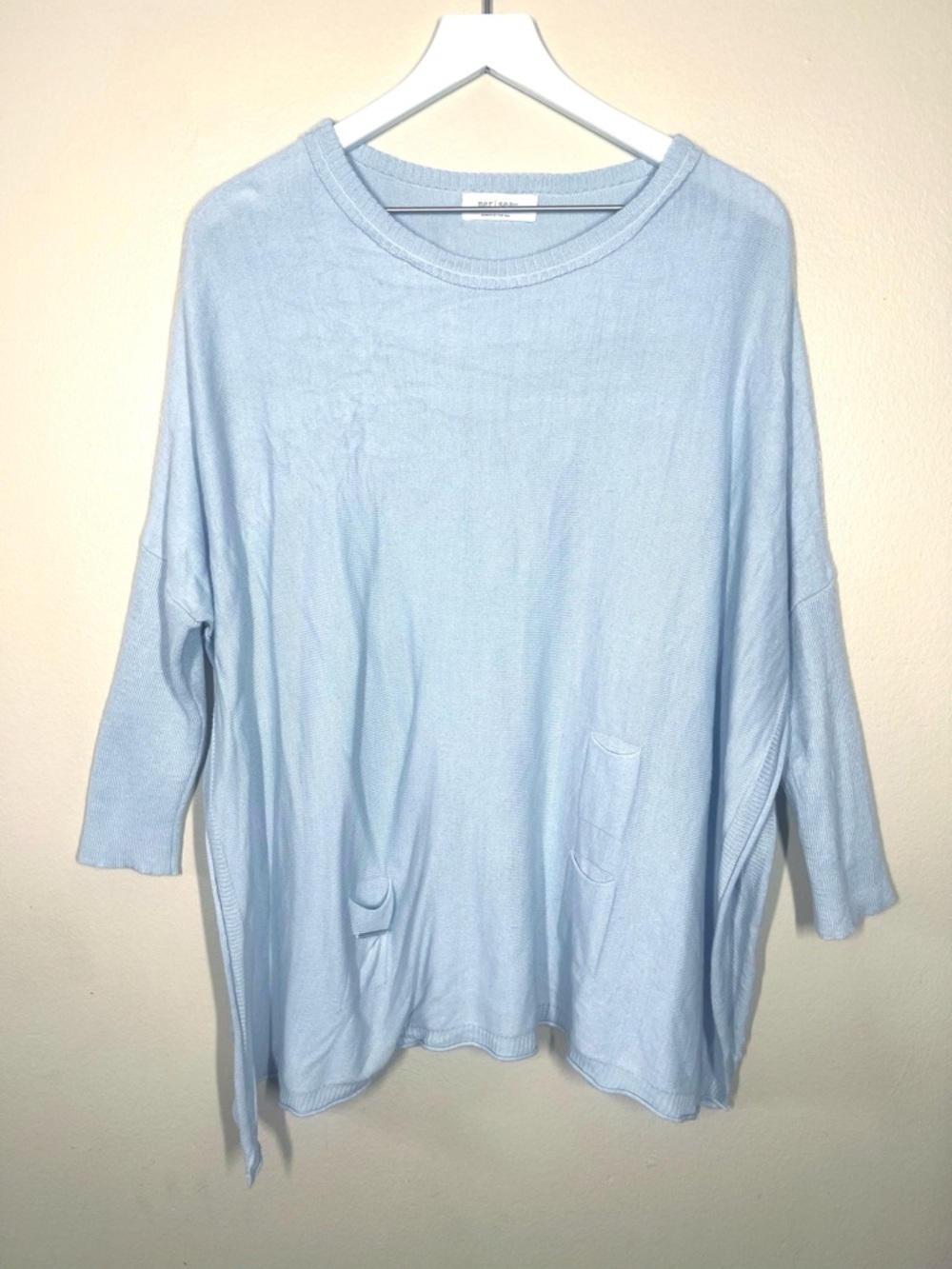 MerSea & Co Womens Baby Blue Catalina Traveler Long Sleeve Sweater OSFM